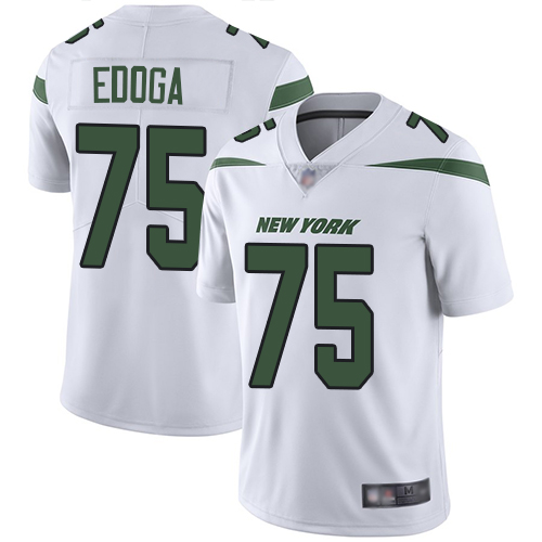 New York Jets Limited White Men Chuma Edoga Road Jersey NFL Football 75 Vapor Untouchable